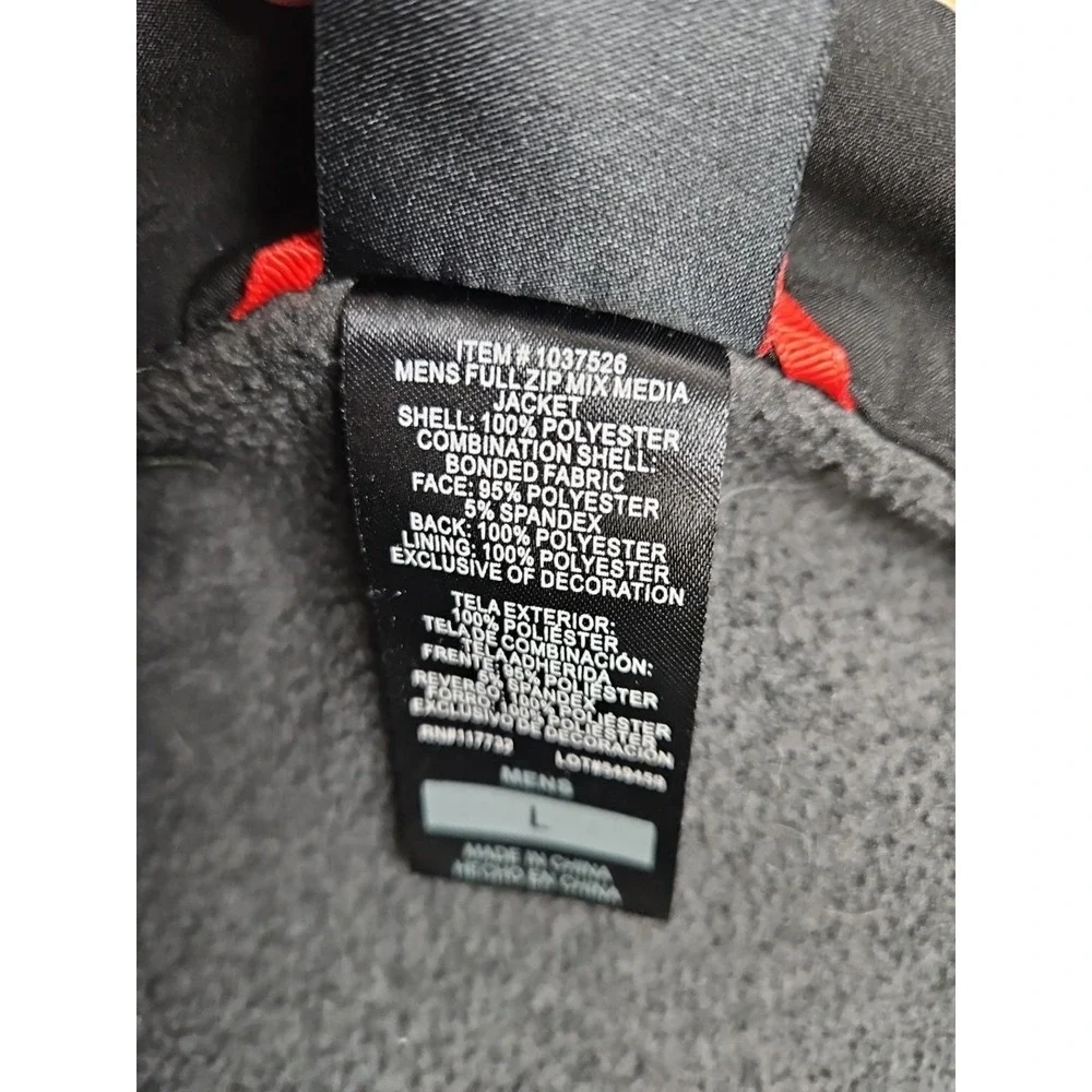 Gerry Men's Full Zip Mixed Media Jacket Size Large Black And Gray